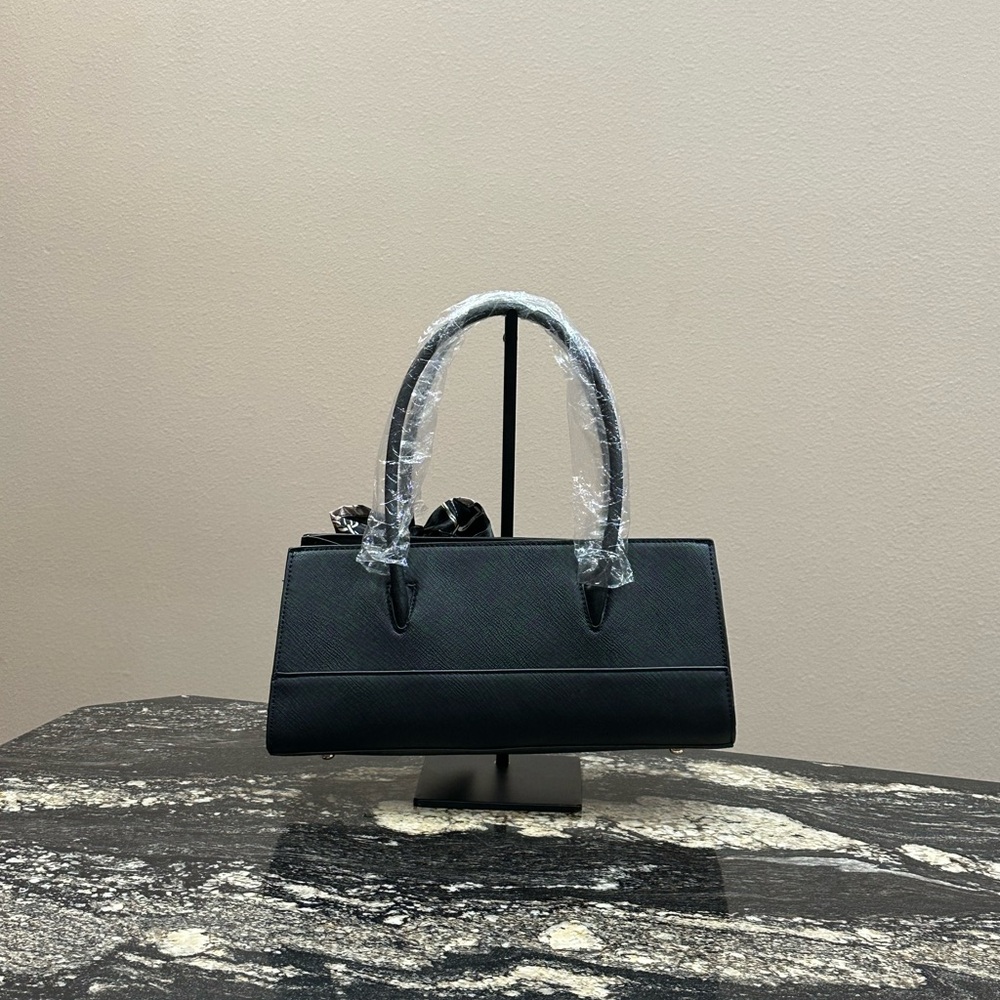 Trina Turk Black Satchel with Bow Accent - Picture 2 of 9